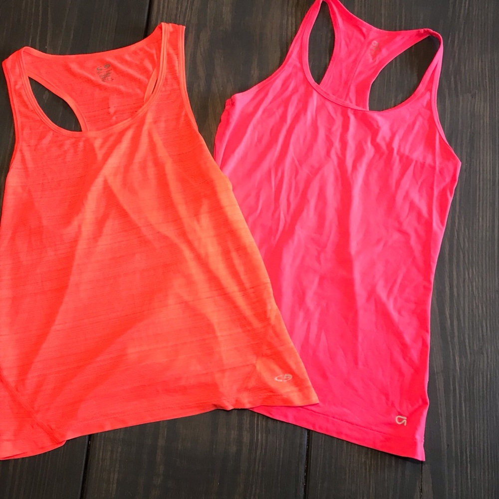 Champion Women's Neon Coral & Hot Pink Racerback Tank Tops